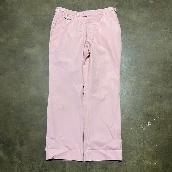 Vintage 70s Flying Scotsman Pink Wide Leg Pants 34x29 - Picture 1 of 5